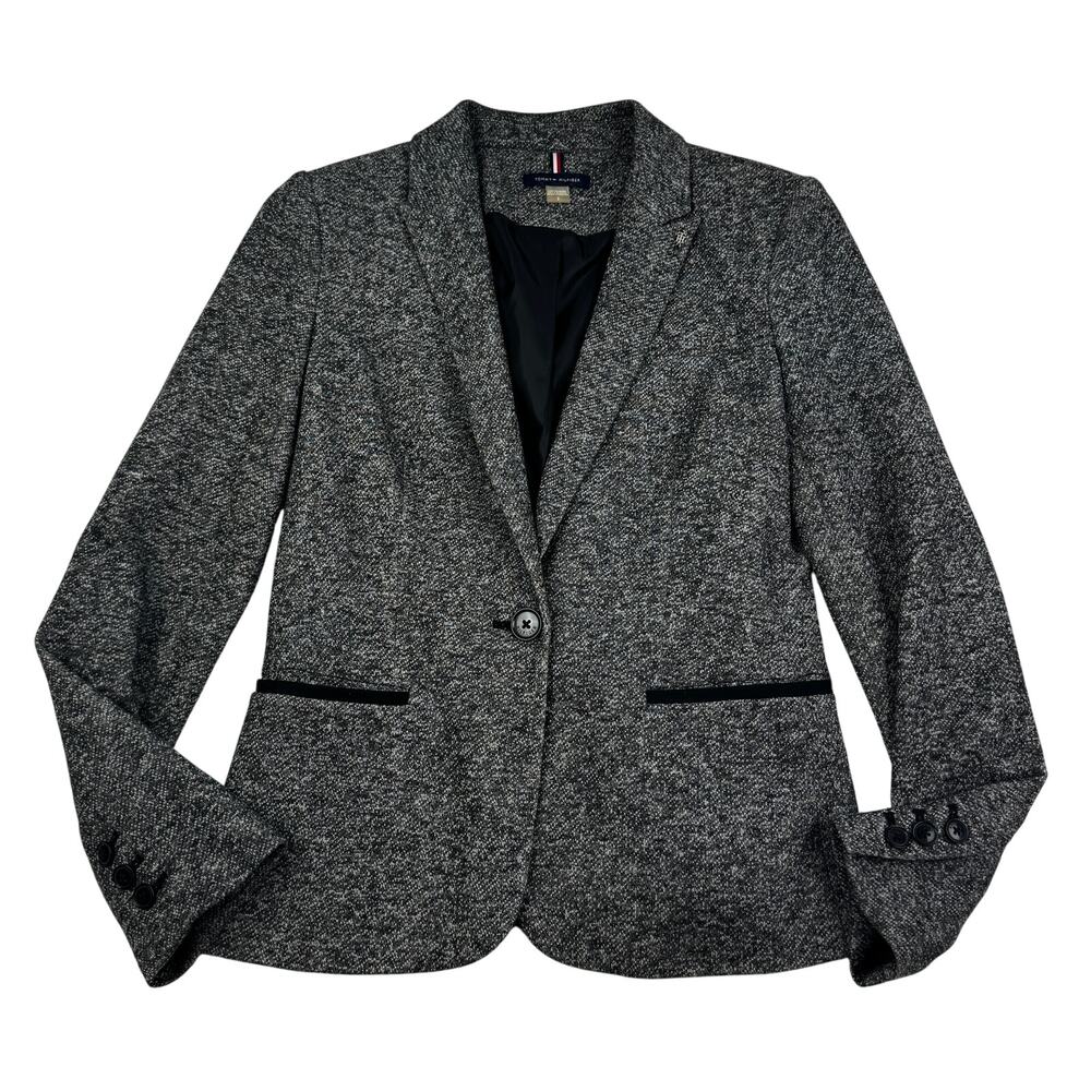 Tommy Hilfiger Marled Super Soft Preppy Classic Faux Suede Elbow Women's Size 2